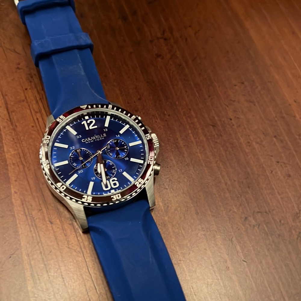 Caravelle New York by Bulova blue quartz men’s watch Model #43A117
